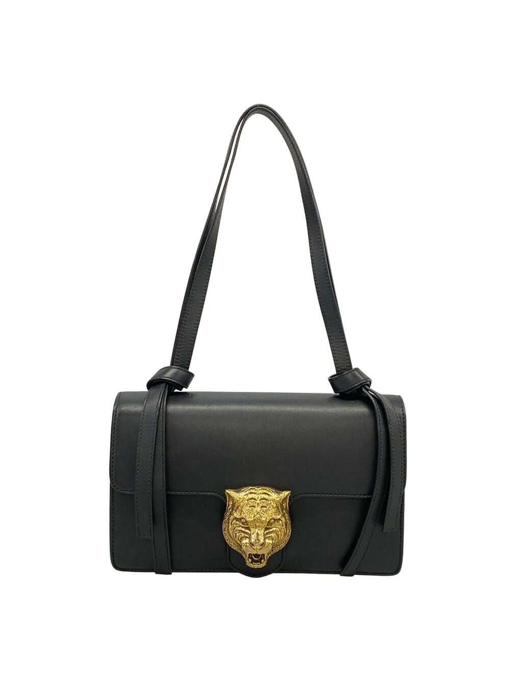 Gucci Animalier Black Gold Leather #373496G11B